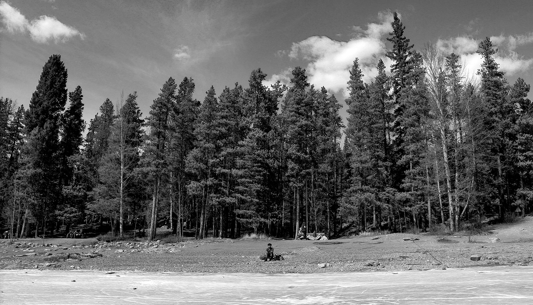 person on a mountain beach