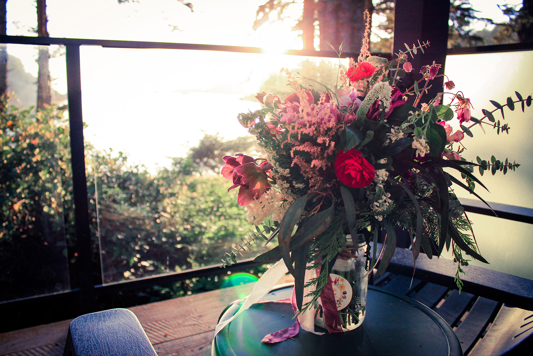 flowers on a table