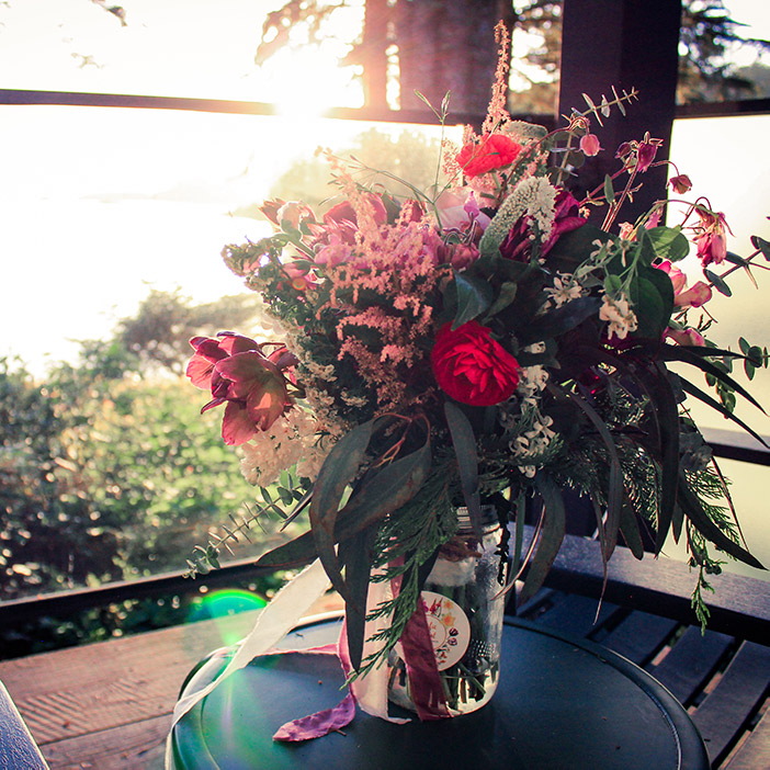 flowers on a table