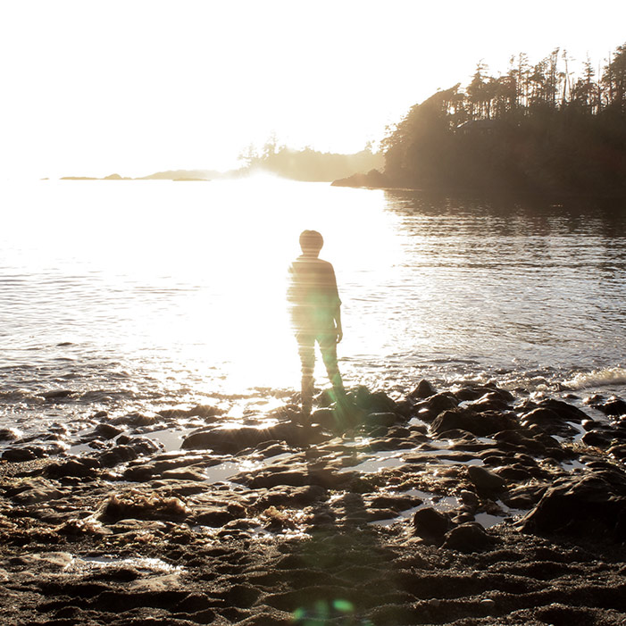 person on terrace beach