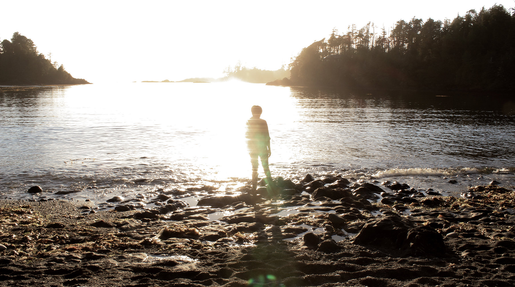 person on terrace beach