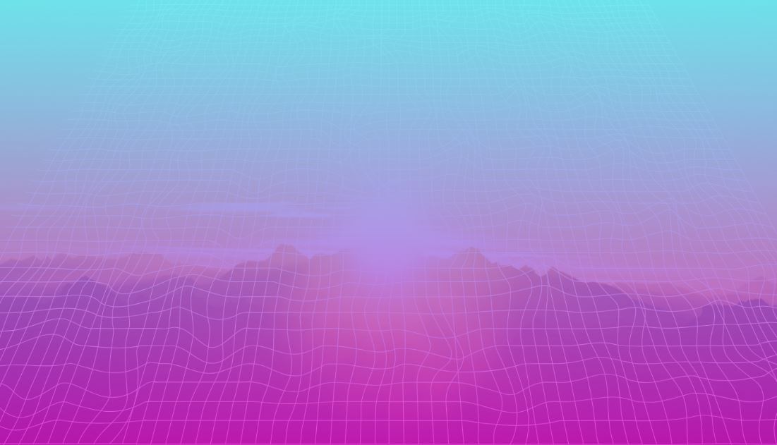 app background with gradient, grid, and mountains