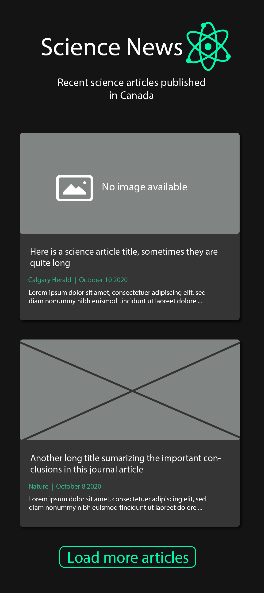 science app mockup